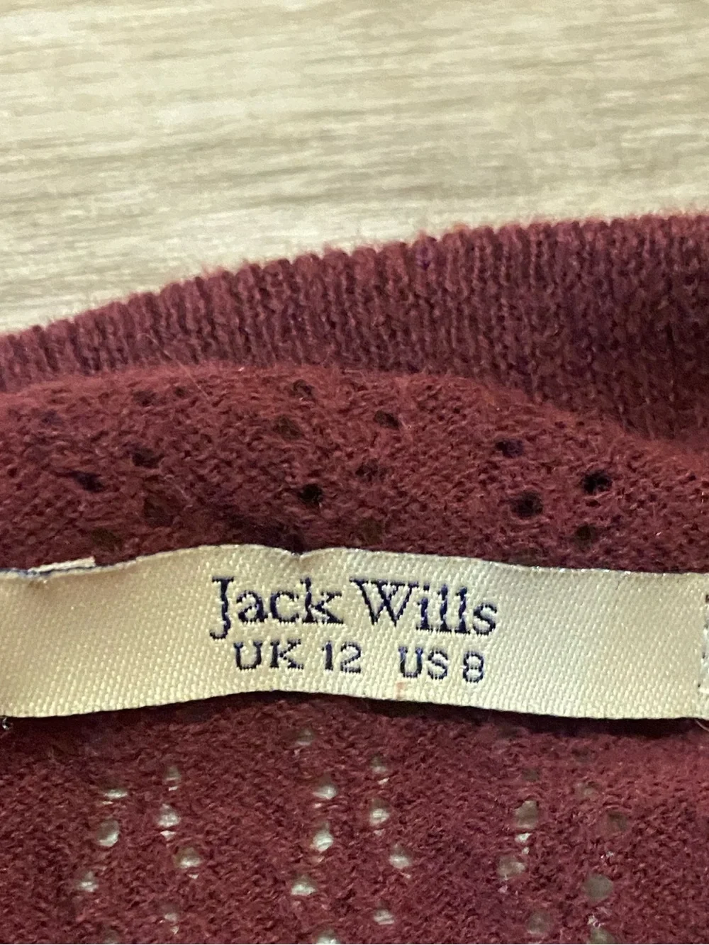Burgundy Jack Wills Cardigan